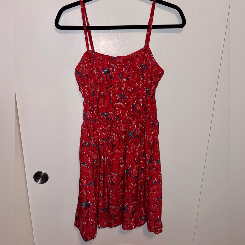 Natalie Martin Smocked Silk Mini Dress